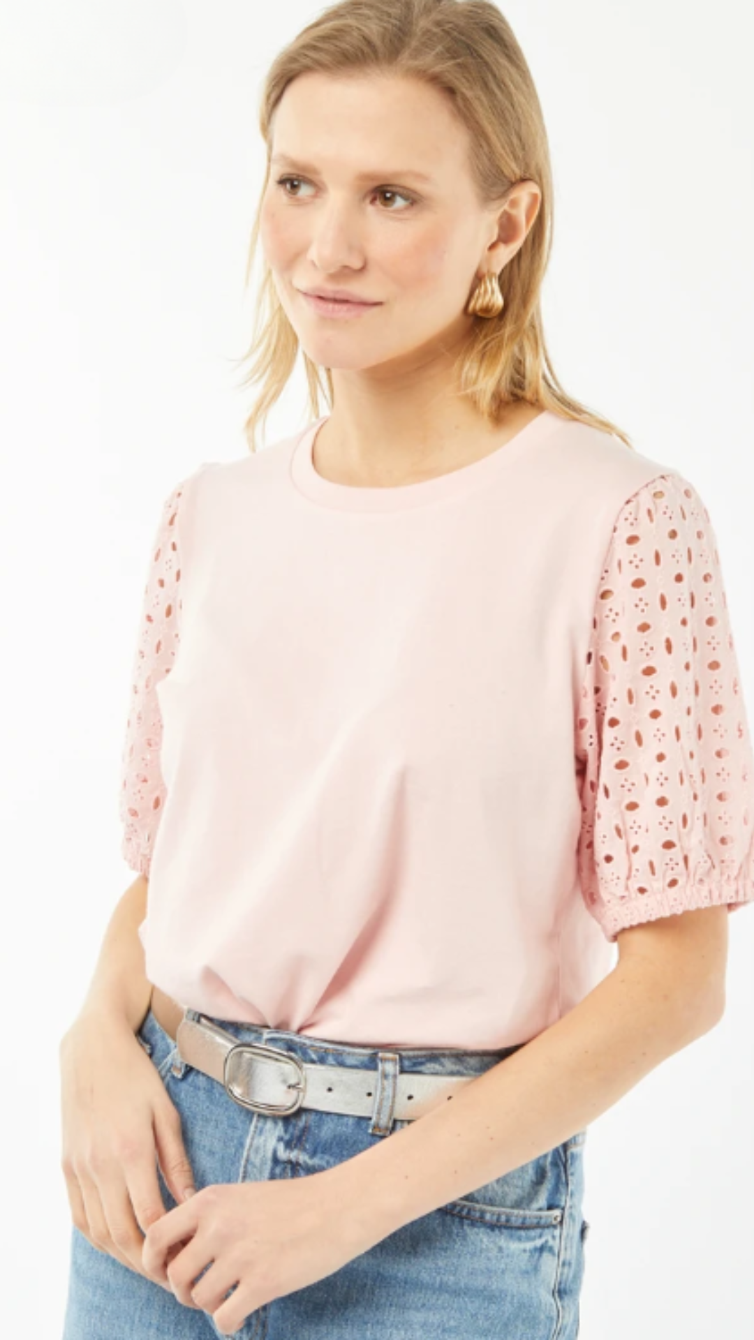 T-shirt à broderies anglaises
