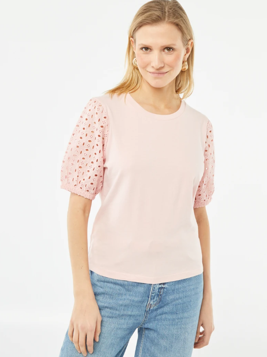 T-shirt à broderies anglaises